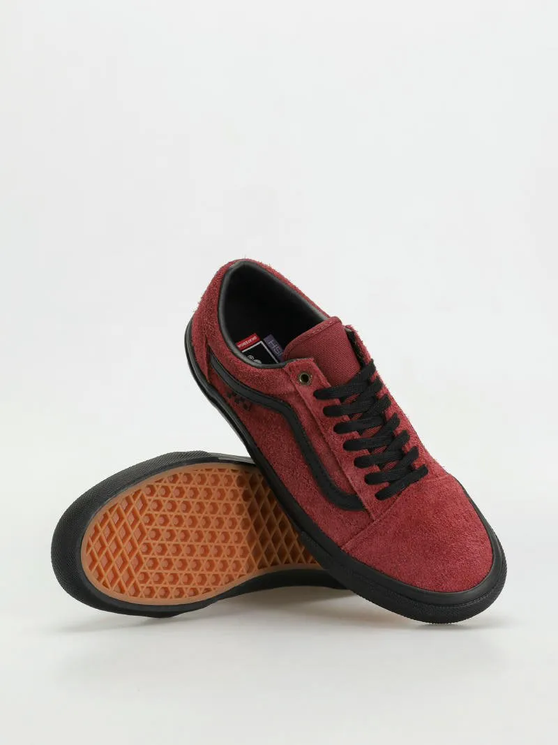 Vans Skate Old Skool - Hairy Suede Black / Burgundy