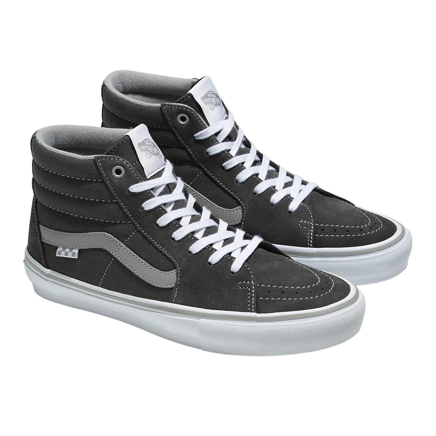 Vans Skate Sk8-Hi Dark Grey/White - Men's Shoes