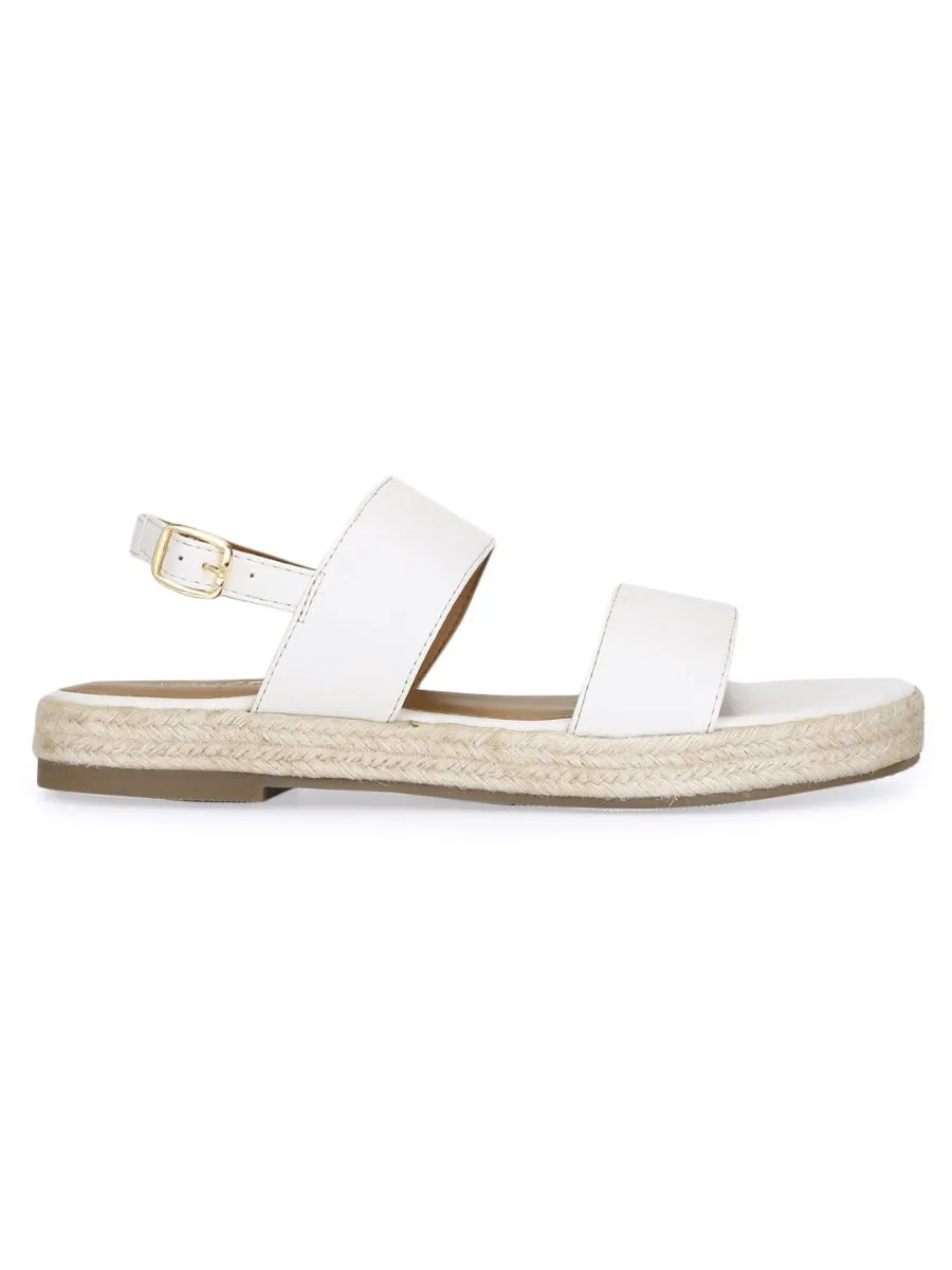 White PU Jute Espadrilles