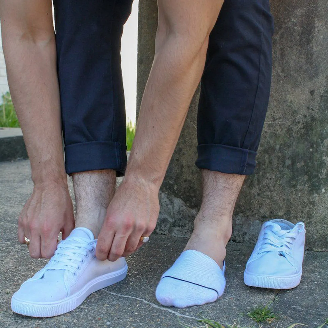 White "No-Show" Bamboo Socks