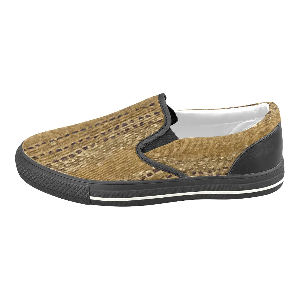 Women's Big Size Crocodile Print Slip-on Canvas Shoes