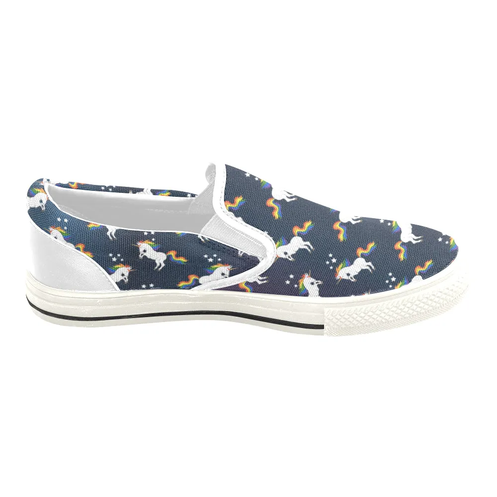 Women's Big Size Unicorn Casual Print Canvas Slip-on Shoes