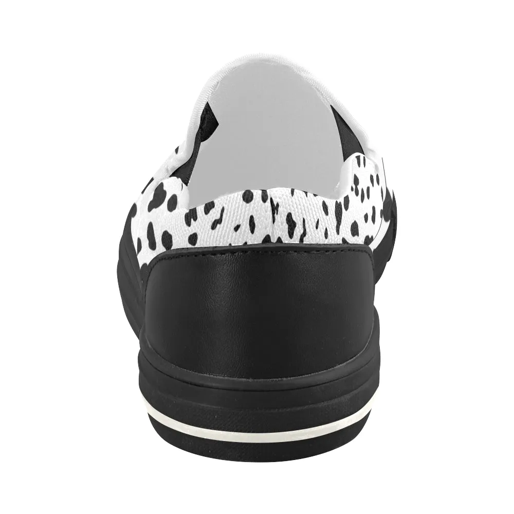 Women's Dalmatian Dog Print Slip-on Canvas Shoes