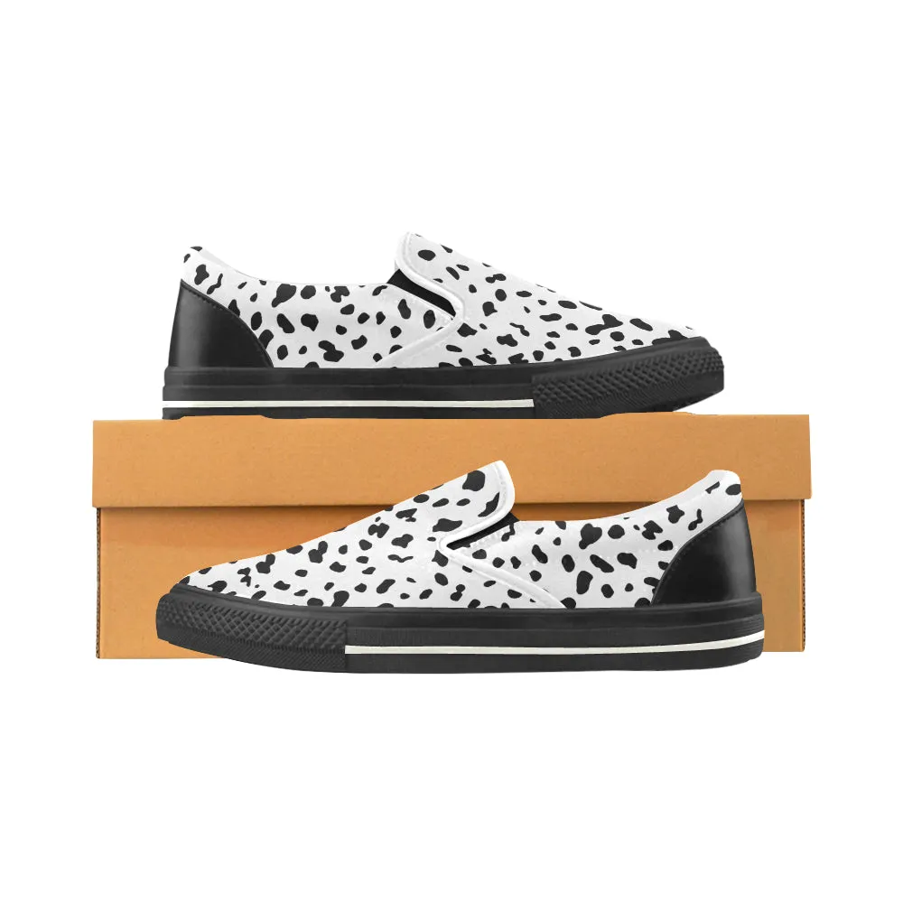 Women's Dalmatian Dog Print Slip-on Canvas Shoes