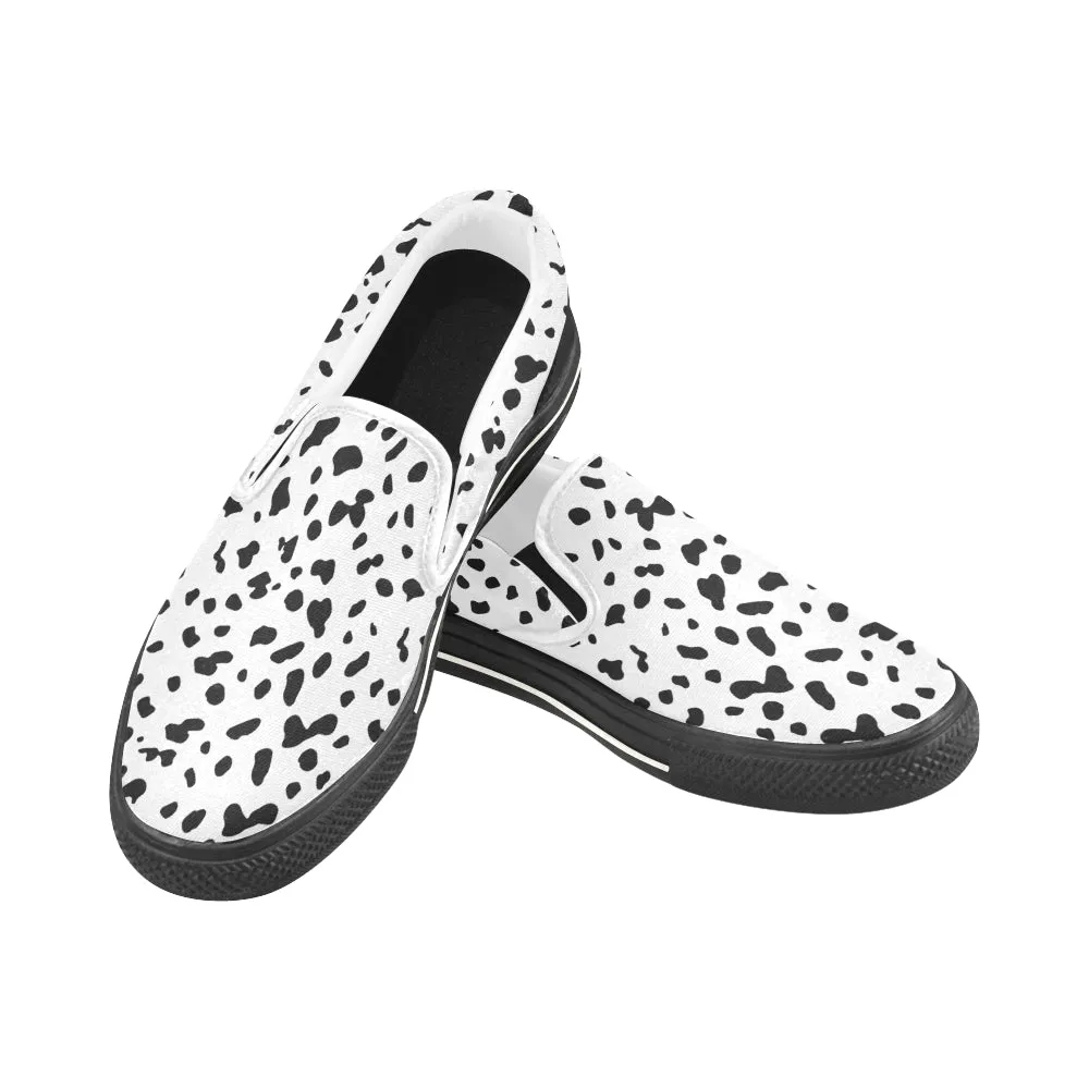 Women's Dalmatian Dog Print Slip-on Canvas Shoes