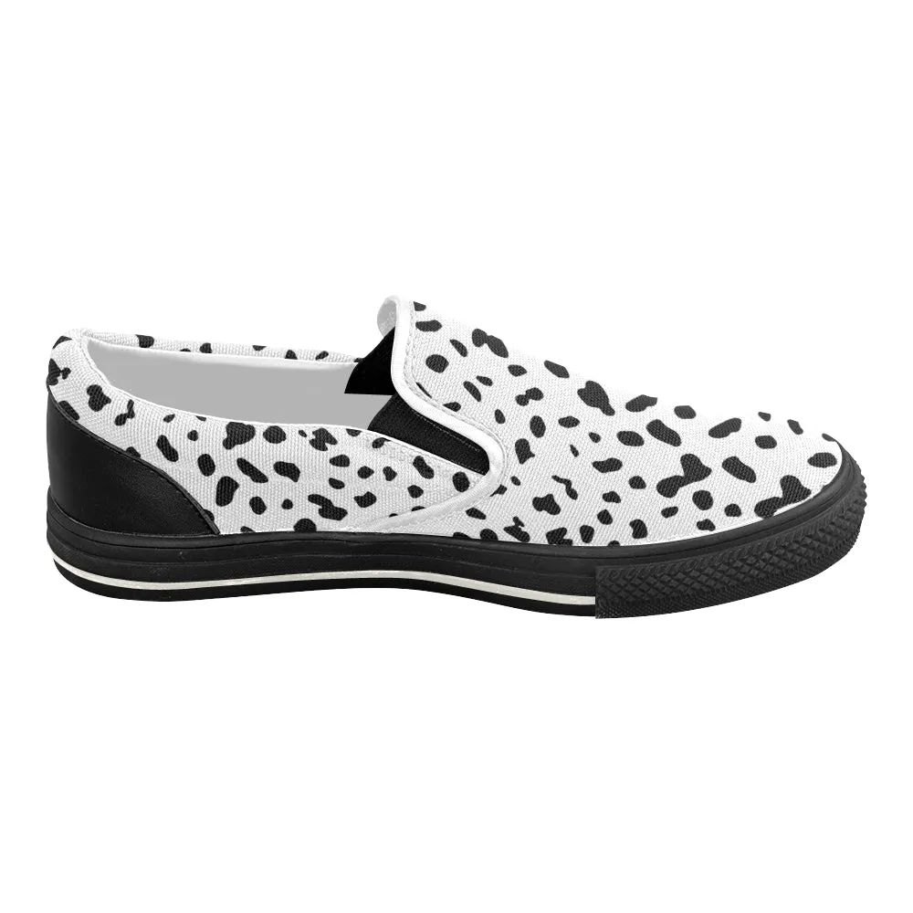 Women's Dalmatian Dog Print Slip-on Canvas Shoes