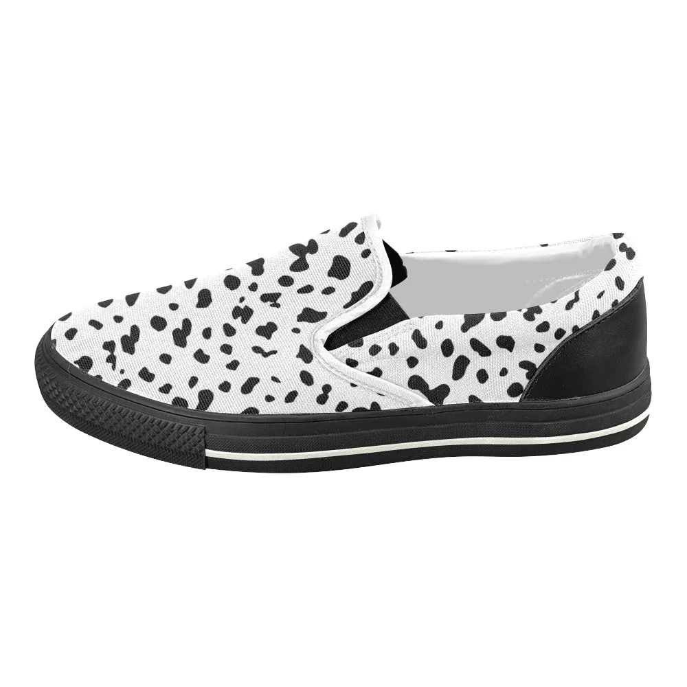 Women's Dalmatian Dog Print Slip-on Canvas Shoes