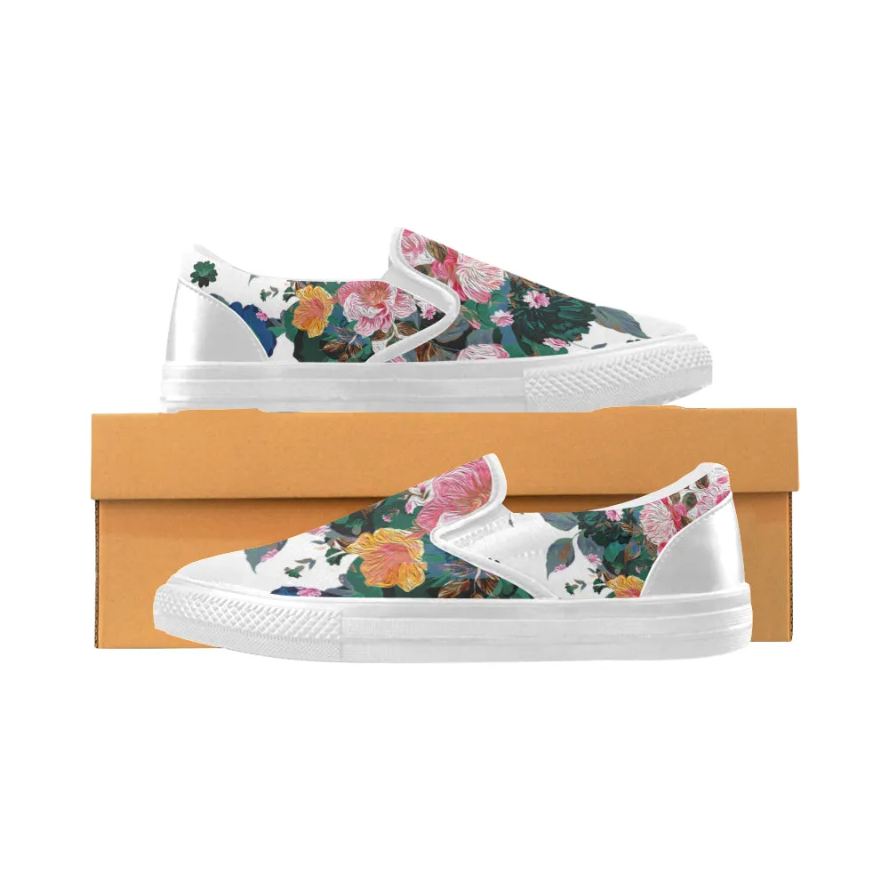 Women's Frida Kahlo Floral Print Canvas Slip-on Shoes