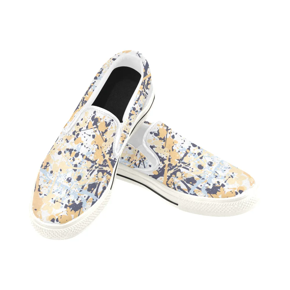 Women's Paint Splatter Print Canvas Slip-on Shoes