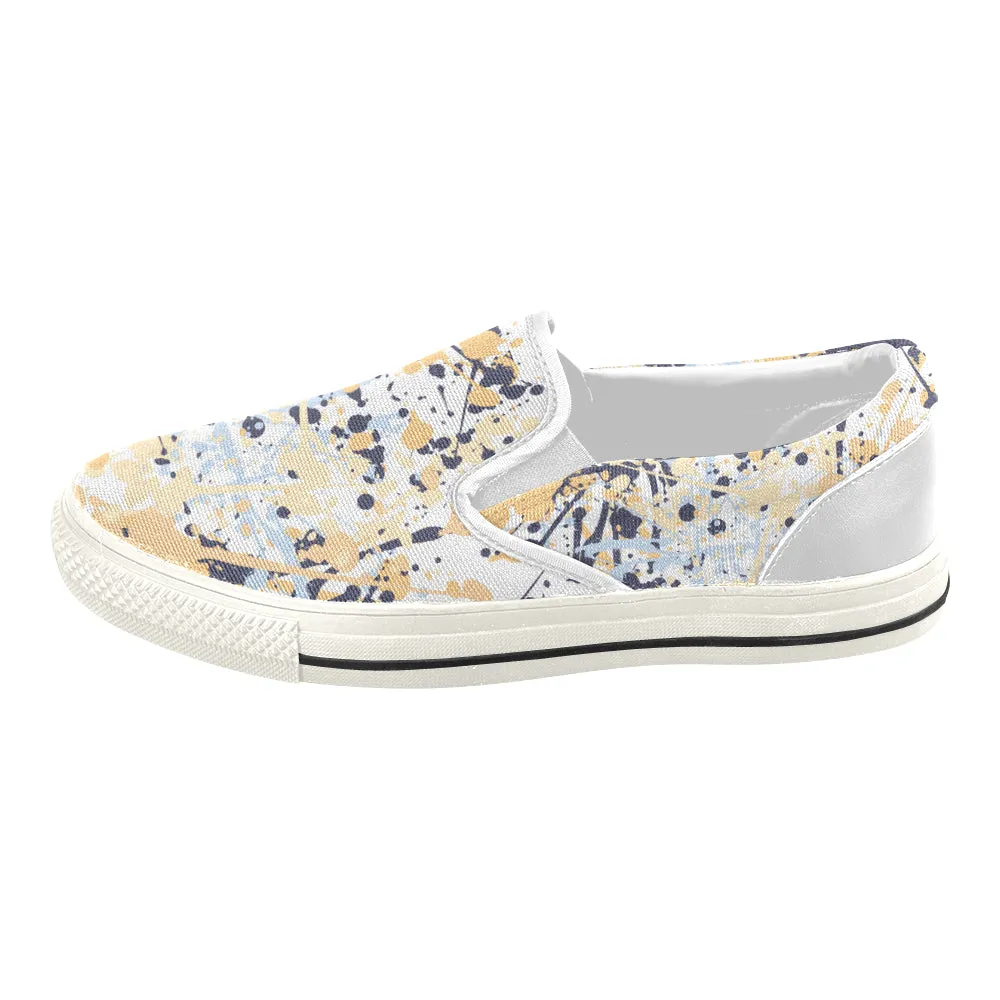 Women's Paint Splatter Print Canvas Slip-on Shoes