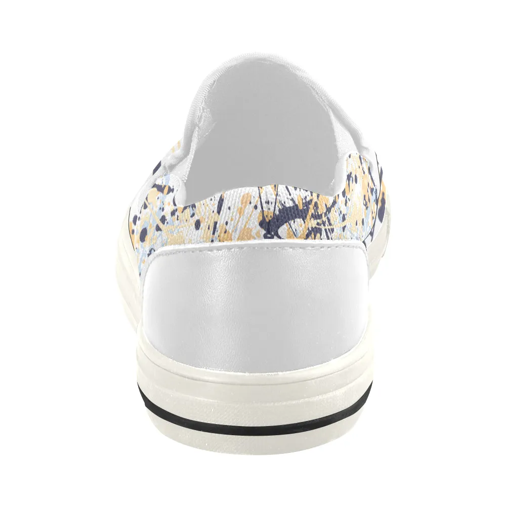 Women's Paint Splatter Print Canvas Slip-on Shoes