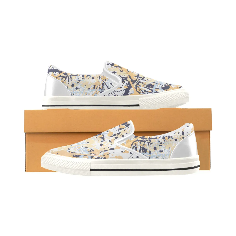 Women's Paint Splatter Print Canvas Slip-on Shoes