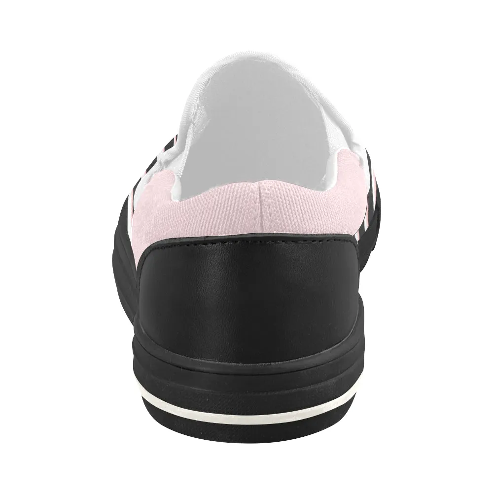 Women's Pink Zebra Print Slip-on Canvas Shoes