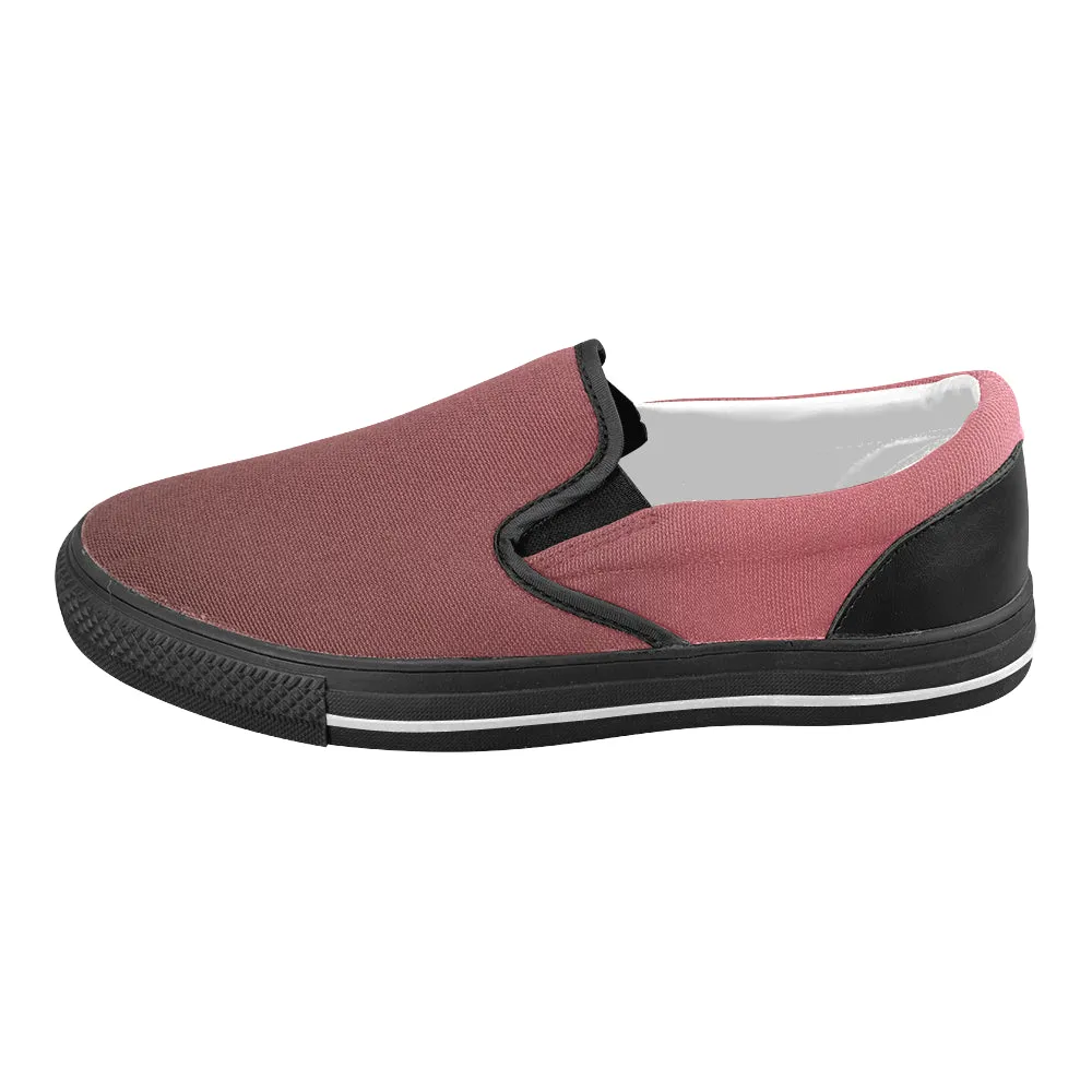 Women's Wine Color Solids Print Slip-on Canvas Shoes