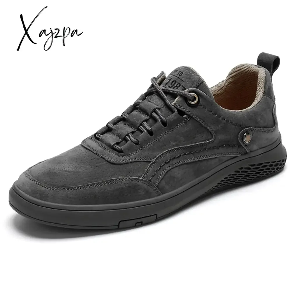 Xajzpa - Men's Fashion Suede Leather Shoes Loafers  Luxury Designer Brand Flat Shoes Lightweight Men's Shoes Moccasin Driving Shoes