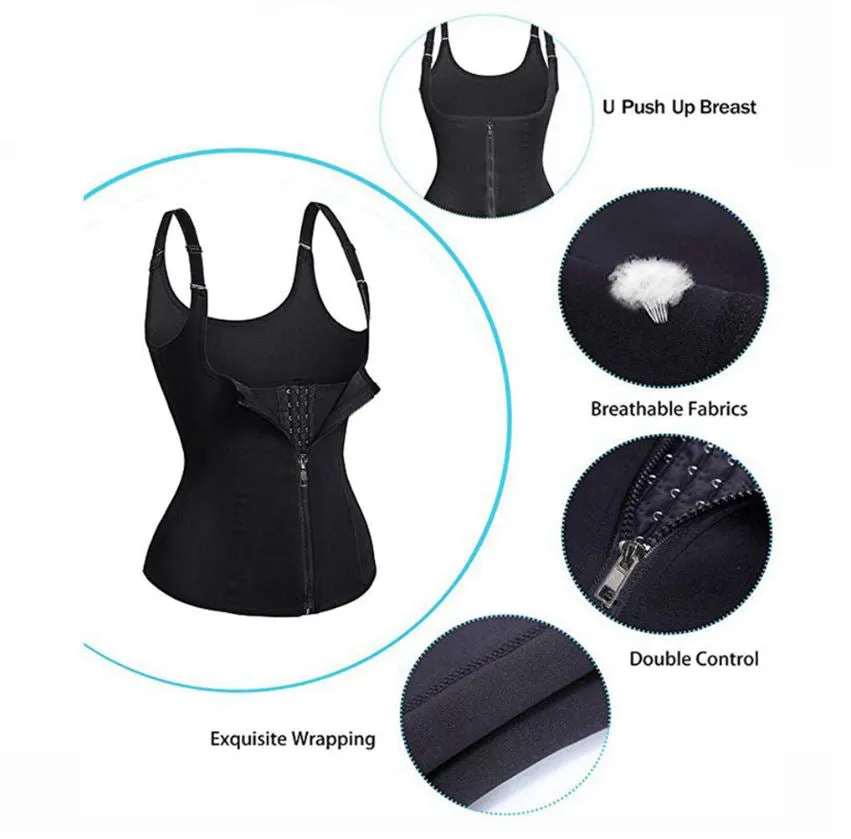 Zip and Clip Neoprene Waist Trainer Vest