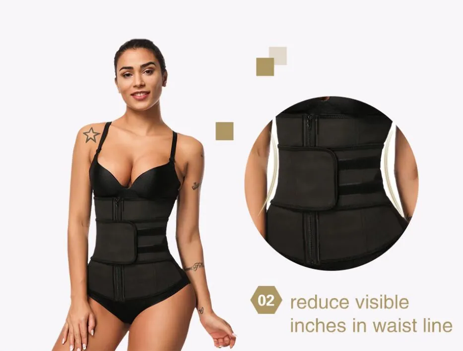 Zip and Fasten Neoprene Waist Trainer - One Velcro Belt