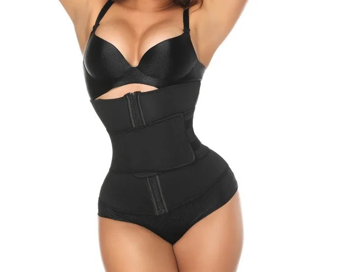 Zip and Fasten Neoprene Waist Trainer - One Velcro Belt